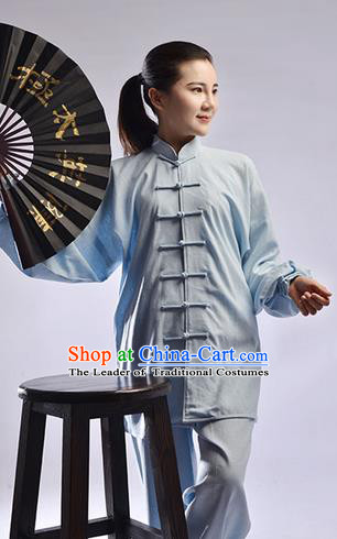 Top Natural Linen Kung Fu Costume Martial Arts Kung Fu Training Uniform Gongfu Shaolin Wushu Clothing Tai Chi Taiji Teacher Suits Uniforms for Women