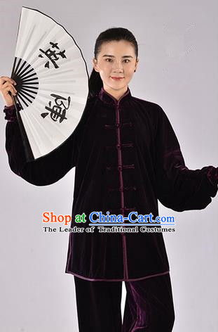 Top Thicken Pleuche Kung Fu Costume Martial Arts Kung Fu Training Uniform Gongfu Shaolin Wushu Clothing Tai Chi Taiji Teacher Suits Uniforms for Women