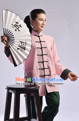 Top Linen Kung Fu Costume Martial Arts Kung Fu Training Uniform Tang Suit Gongfu Shaolin Wushu Clothing Tai Chi Taiji Teacher Suits Uniforms for Women