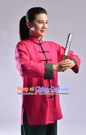 Top Linen Kung Fu Costume Martial Arts Kung Fu Training Uniform Tang Suit Gongfu Shaolin Wushu Clothing Tai Chi Taiji Teacher Suits Uniforms for Women