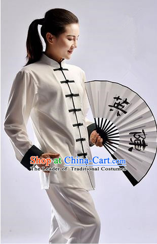 Top Cross Elastic Cotton Kung Fu Costume Martial Arts Kung Fu Training Uniform Tang Suit Gongfu Shaolin Wushu Clothing Tai Chi Taiji Teacher Suits Uniforms for Women