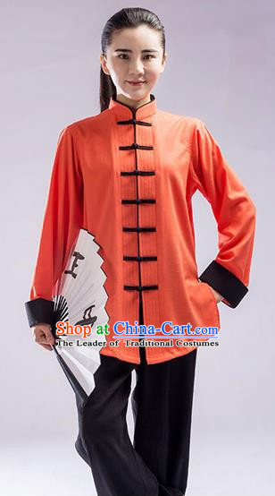 Top Cross Elastic Cotton Kung Fu Costume Martial Arts Kung Fu Training Uniform Tang Suit Gongfu Shaolin Wushu Clothing Tai Chi Taiji Teacher Suits Uniforms for Women