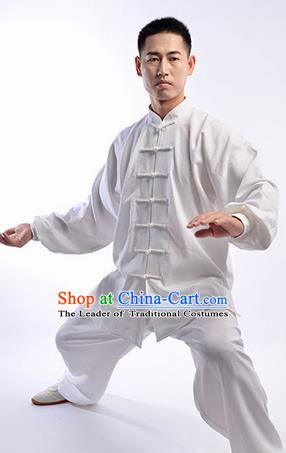 Top Chinese Traditional Natural Linen Kung Fu Costume Martial Arts Kung Fu Training Uniform Gongfu Shaolin Wushu Clothing Tai Chi Taiji Teacher Suits Uniforms for Men