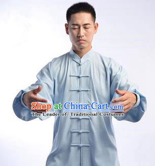 Traditional Chinese Top Linen Kung Fu Costume Martial Arts Kung Fu Training Uniform Tang Suit Gongfu Shaolin Wushu Clothing Tai Chi Taiji Teacher Suits Uniforms for Men