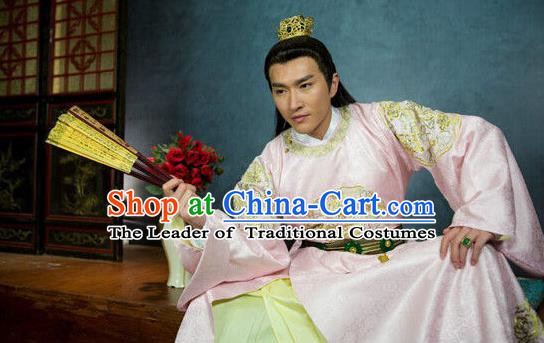 Traditional Chinese Costume Chinese Ancient Royal Nobility Men Dress, Ming Dynasty Prince Dragon Robe Costume for Men