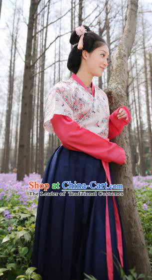 Traditional Chinese Tang Dynasty Palace Lady Embroidered Costume, Asian China Ancient Imperial Concubine Hanfu Clothing for Women