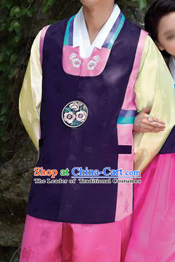 Traditional Korean Costumes Bridegroom Formal Attire Ceremonial Cloth, Asian Korea Hanbok Embroidered Clothing for Men