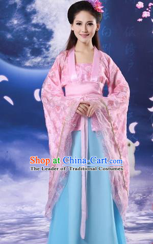 Traditional Ancient Chinese Palace Lady Costume, Asian Chinese Tang Dynasty Imperial Consort Embroidered Dress Clothing for Women
