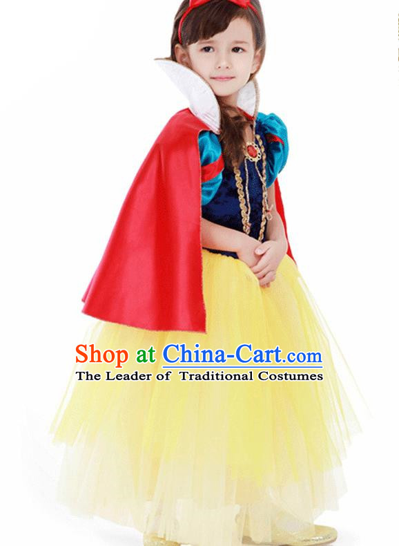 Children Modern Dance Costume Embroidery Christmas Dress, Ceremonial Occasions Performance Princess Veil Full Dress for Girls