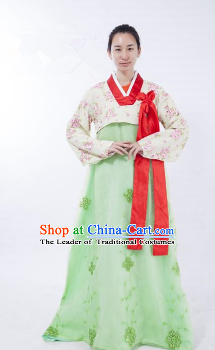 Asian Korean Palace Lady Costume, Traditional Korean Hanbok Clothing for Women