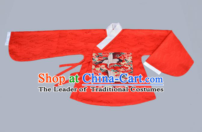 Traditional Chinese Ancient Costume Princess Red Blouse, Asian China Ming Dynasty Palace Lady Hanfu Clothing for Women