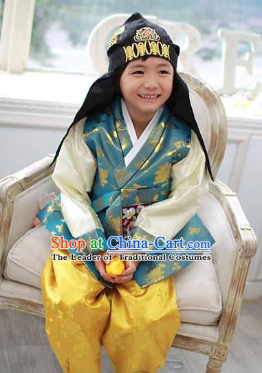 Traditional Korean Handmade Formal Occasions Costume Embroidered Baby Brithday Hanbok Clothing for Boys