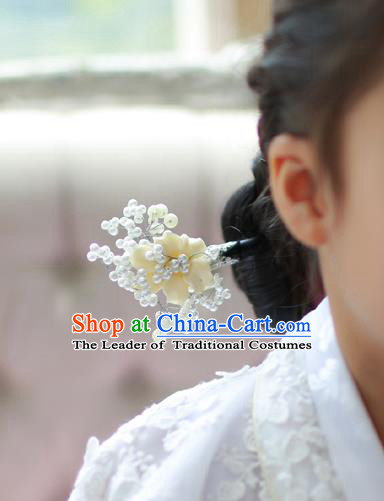 Traditional Korean National Hair Accessories Hairpins, Asian Korean Fashion Wedding Hanbok Hair Decorations Headwear for Kids