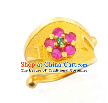 Asian Korean Hanbok Accessories Wedding Golden Ring for Baby