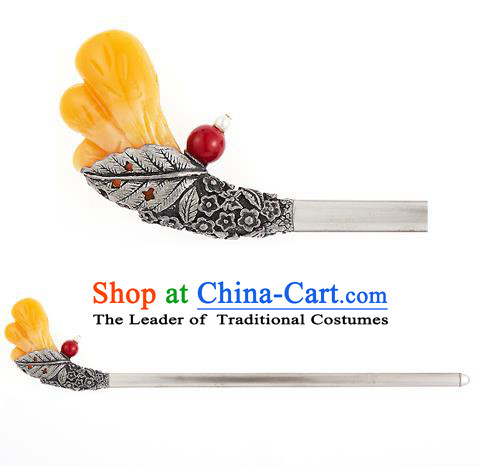 Traditional Korean National Hair Accessories Bride Wedding Palace Hairpins, Asian Korean Hanbok Fashion Headwear Hair Stick for Women