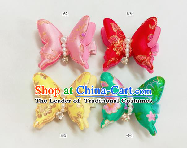 Korean National Hair Accessories Butterfly Hair Stick, Asian Korean Hanbok Fashion Headwear Headband for Kids