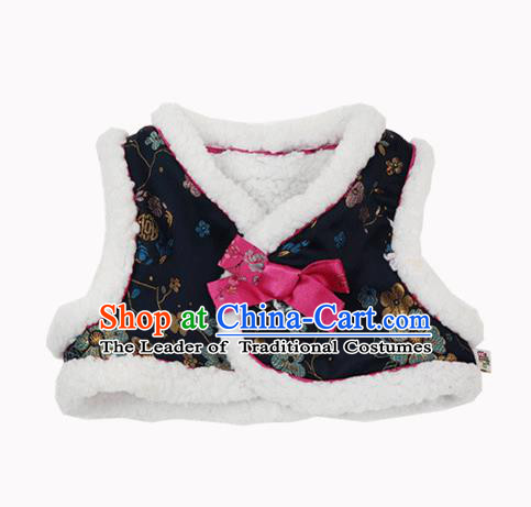 Asian Korean National Handmade Formal Occasions Wedding Bride Clothing Embroidered Vest Hanbok Costume for Kids