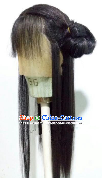 Chinese Ancient Beijing Opera Actress Young Women Wig, Traditional Chinese Beijing Opera Diva Wig Sheath