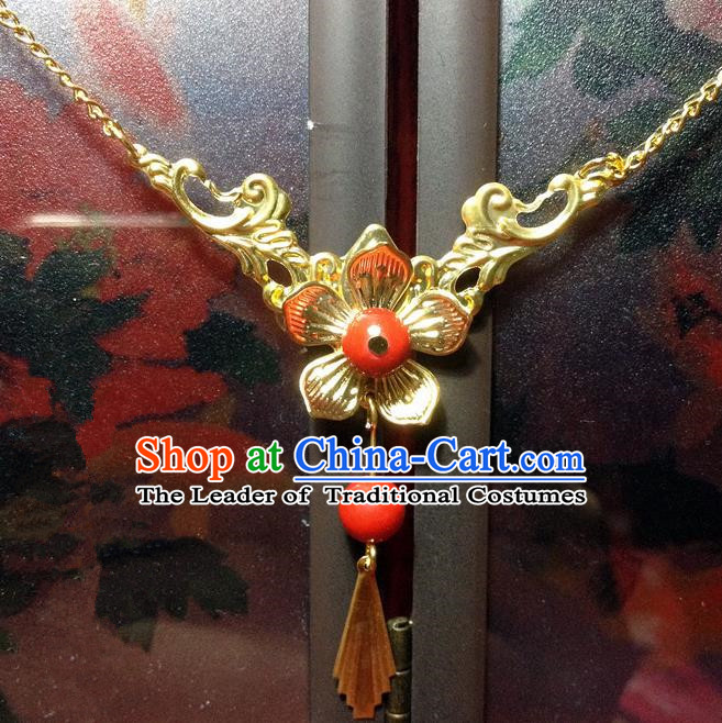 Traditional Chinese Ancient Classical Hair Accessories Tassel Eyebrows Pendant Hanfu Golden Forehead Ornament Step Shake Bride Hairpins for Women