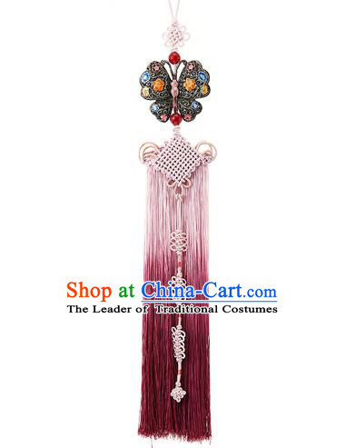 Traditional Korean Accessories Waist Pendant, Asian Korean Fashion Wedding Butterfly Tassel Waist Decorations for Women