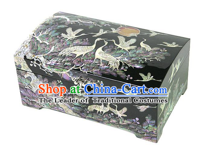 Traditional Korean Craft Handmade Shell Cosmetic Container, Asian Korean Wedding Jewellery Box for Women