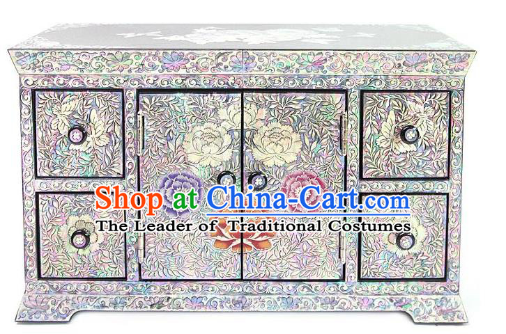 Traditional Korean Craft Handmade Shell Cosmetic Container, Asian Korean Wedding Jewellery Box for Women