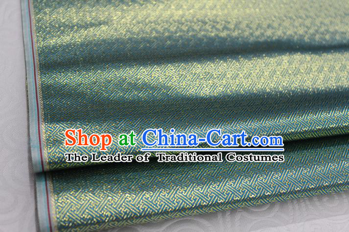 Chinese Traditional Royal Palace Pattern Mongolian Robe Lake Blue Brocade Fabric, Chinese Ancient Emperor Costume Drapery Hanfu Tang Suit Material