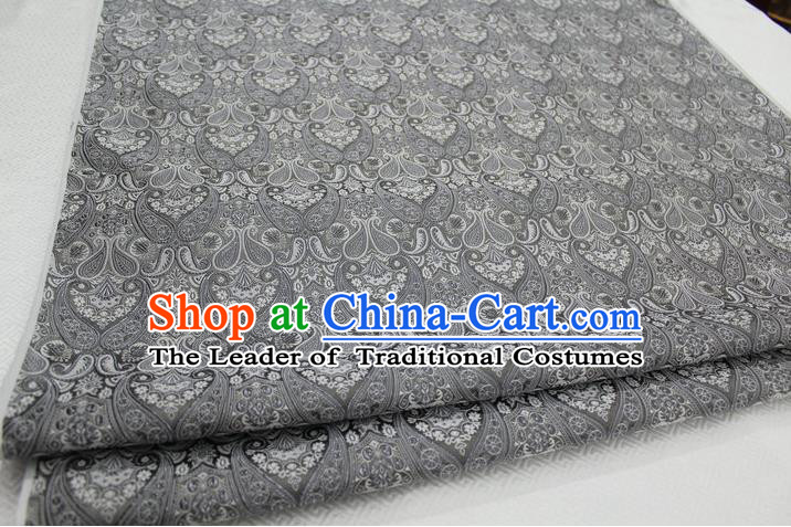 Chinese Traditional Royal Palace Pattern Mongolian Robe Grey Brocade Cheongsam Fabric, Chinese Ancient Costume Drapery Hanfu Tang Suit Material