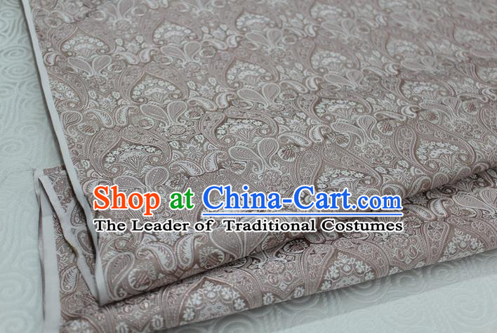 Chinese Traditional Royal Palace Pattern Mongolian Robe Champagne Brocade Cheongsam Fabric, Chinese Ancient Costume Drapery Hanfu Tang Suit Material