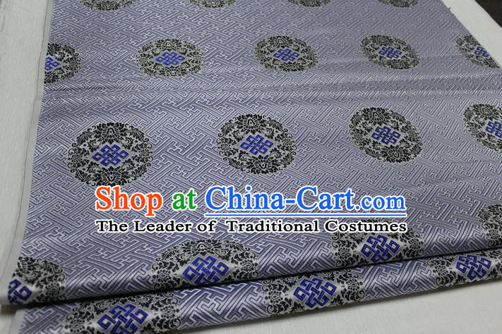 Chinese Traditional Royal Palace Pattern Mongolian Robe Grey Tapestry Cheongsam Fabric, Chinese Ancient Costume Satin Hanfu Tang Suit Material