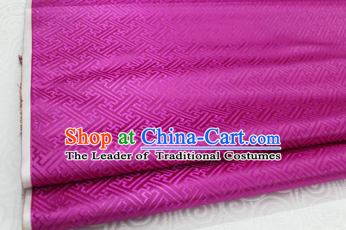 Chinese Traditional Royal Palace Pattern Mongolian Robe Rosy Brocade Fabric, Chinese Ancient Costume Satin Hanfu Tang Suit Material