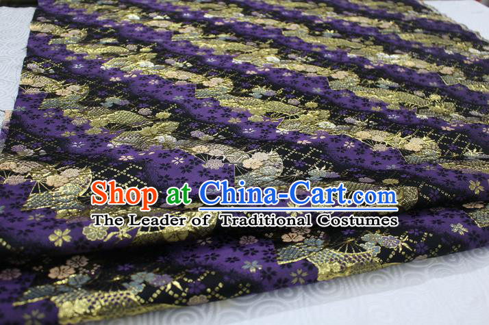 Chinese Traditional Ancient Costume Palace Pattern Cheongsam Purple Brocade Tang Suit Fabric Hanfu Material