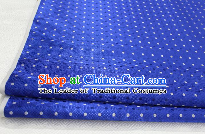 Chinese Traditional Ancient Costume Palace Pattern Mongolian Robe Cheongsam Royalblue Brocade Tang Suit Fabric Hanfu Material