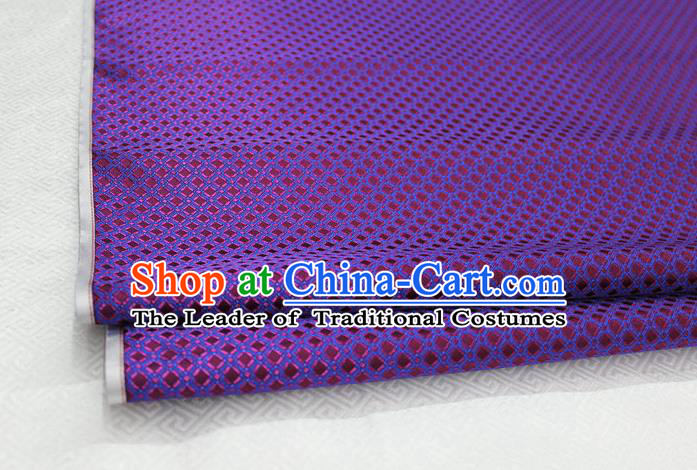 Chinese Traditional Ancient Costume Palace Pattern Purple Brocade Cheongsam Satin Mongolian Robe Fabric Hanfu Material