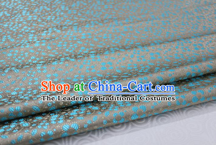 Chinese Traditional Ancient Costume Palace Pattern Cheongsam Tibetan Robe Grey Brocade Tang Suit Fabric Hanfu Material