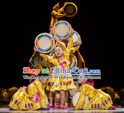 Traditional Chinese Modern Dancing Costume Opening Dance Clothing Modern Dance Dress for Kids