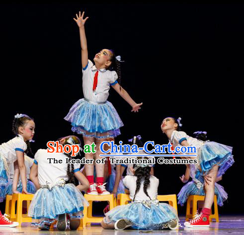 Traditional Chinese Classic Stage Performance Ballet Dance Costume, Chinese Modern Dance Dress Clothing for Kids