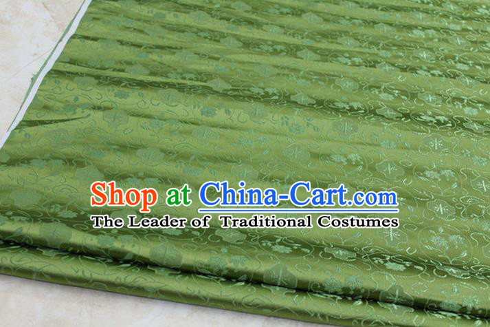 Chinese Traditional Ancient Costume Palace Pattern Cheongsam Mongolian Robe Green Brocade Tang Suit Satin Fabric Hanfu Material