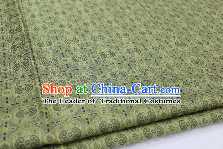 Chinese Traditional Ancient Costume Palace Pattern Mongolian Robe Yellow Brocade Tang Suit Satin Fabric Hanfu Material