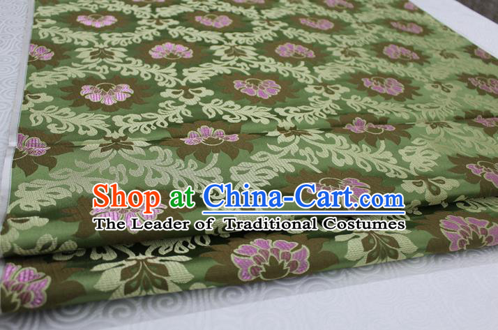 Chinese Traditional Ancient Costume Royal Palace Pattern Tang Suit Wedding Green Brocade Mongolian Robe Satin Fabric Hanfu Material