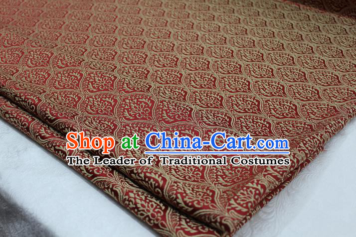 Chinese Traditional Clothing Mongolian Robe Tang Suit Red Brocade Ancient Costume Palace Pattern Satin Fabric Hanfu Material