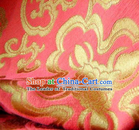 Chinese Traditional Royal Palace Pattern Design Hanfu Pink Brocade Fabric Ancient Costume Tang Suit Cheongsam Material