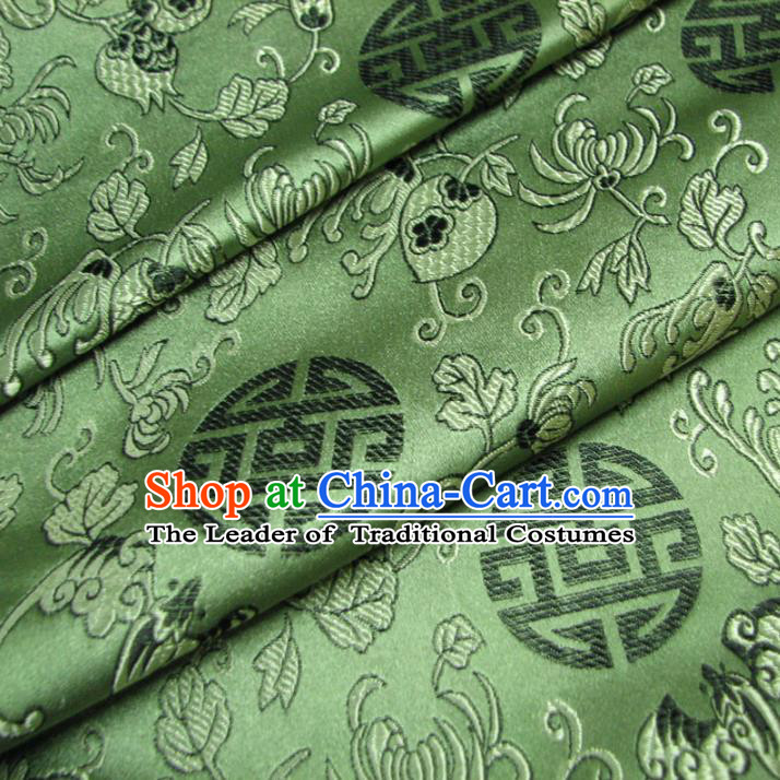 Chinese Traditional Royal Palace Auspicious Pattern Design Hanfu Green Brocade Fabric Ancient Costume Tang Suit Cheongsam Material