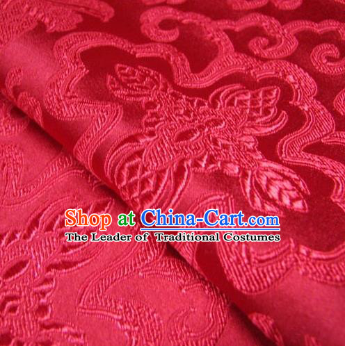 Chinese Traditional Palace Rich Pattern Design Hanfu Red Brocade Mongolian Robe Fabric Ancient Costume Tang Suit Cheongsam Material