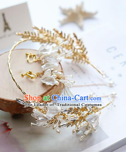 Chinese Traditional Bride Hair Jewelry Accessories Wedding Hair Clasp Beads Royal Crown for Women