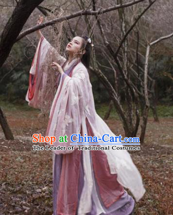 Traditional Chinese Jin Dynasty Palace Lady Dress Clothing Ancient Princess Hanfu Embroidered Costume for Women