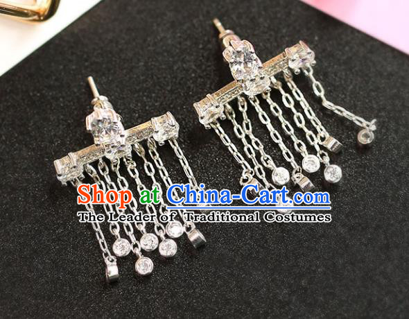 Chinese Traditional Bride Jewelry Accessories Tassel Earrings Wedding Eardrop for Women