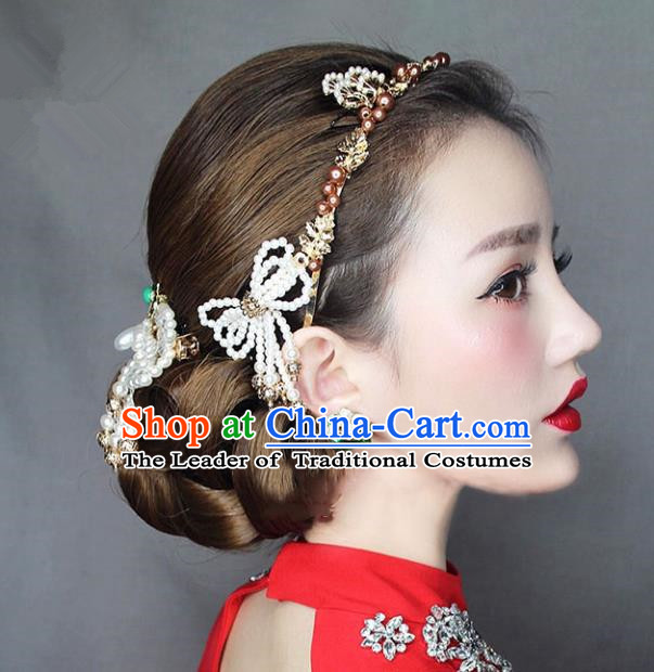 Chinese Traditional Bride Hair Accessories Baroque Wedding Hair Clasp and Hair Stick Complete Set for Women