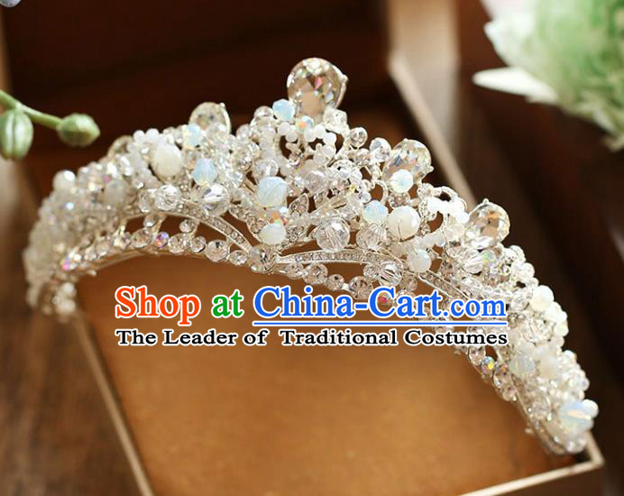 Chinese Traditional Wedding Hair Accessories Baroque Hair Clasp Bride Crystal Royal Crown for Women