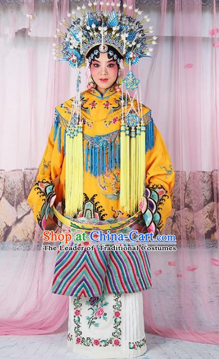 Chinese Beijing Opera Actress Imperial Empress Costume Embroidered Robe, China Peking Opera Diva Queen Clothing